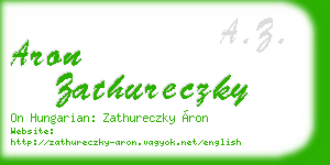 aron zathureczky business card